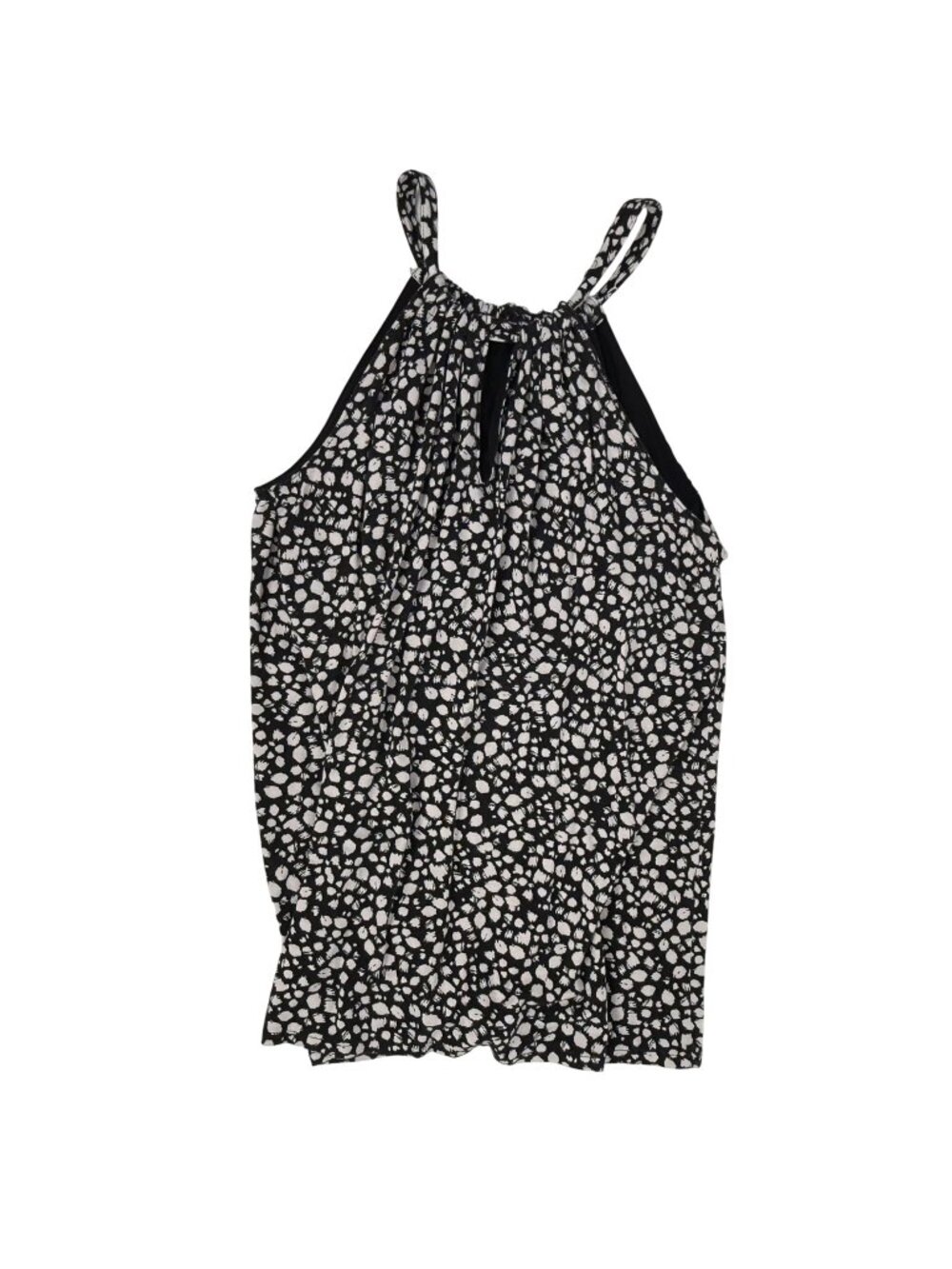 Banana Republic Women's Black & White Print Sleeveless Keyhole Top Size XS